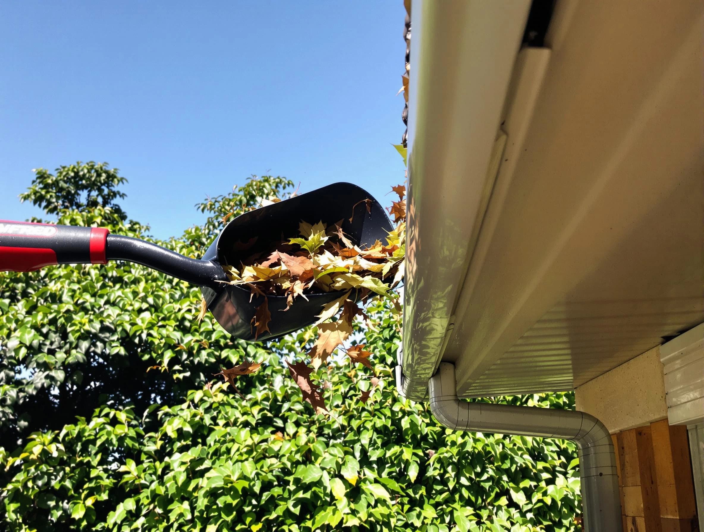 Willoughby Roofing Company performing gutter cleaning at a home in Willoughby, OH