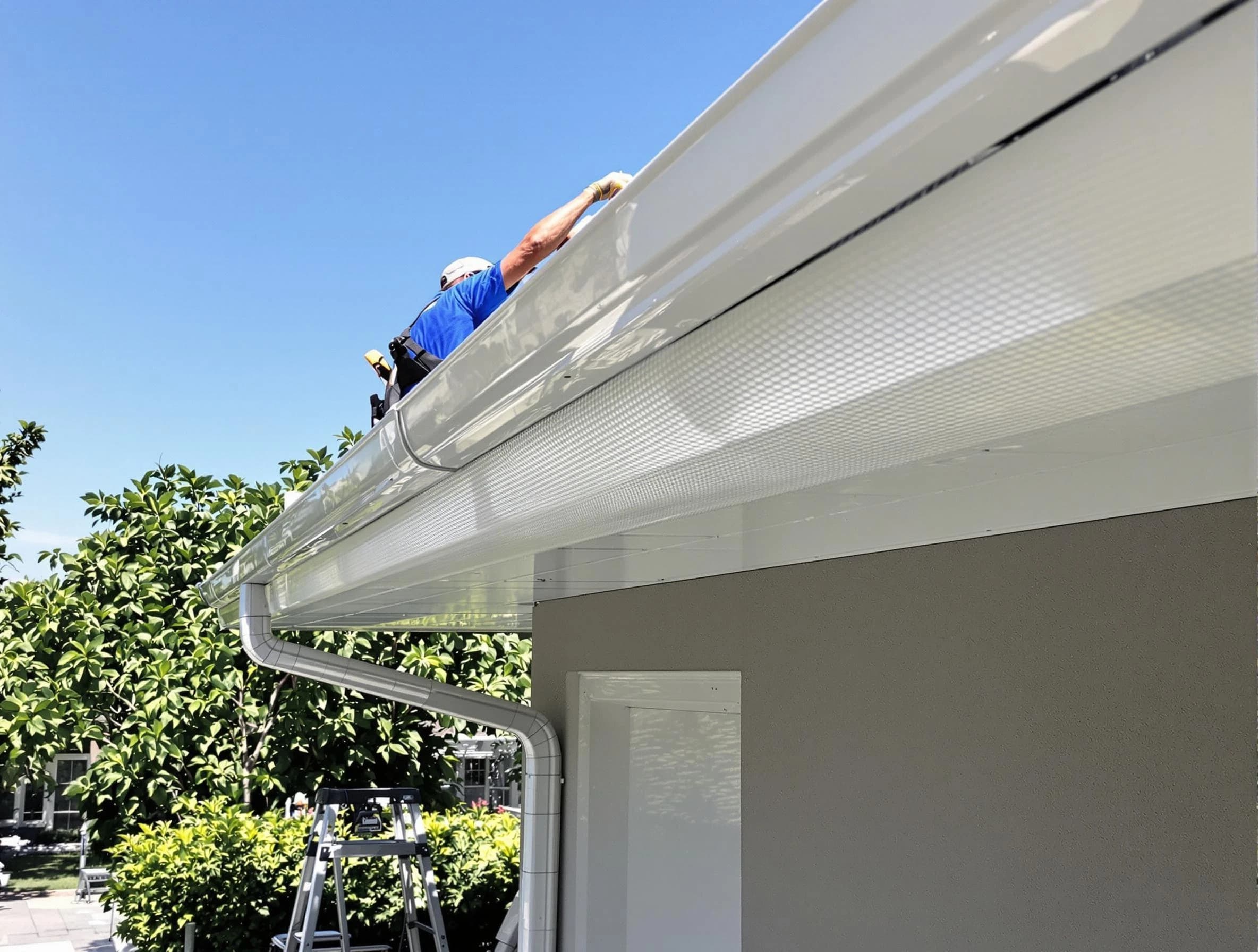 Debris-free gutter guard system by Willoughby Roofing Company in Willoughby, OH