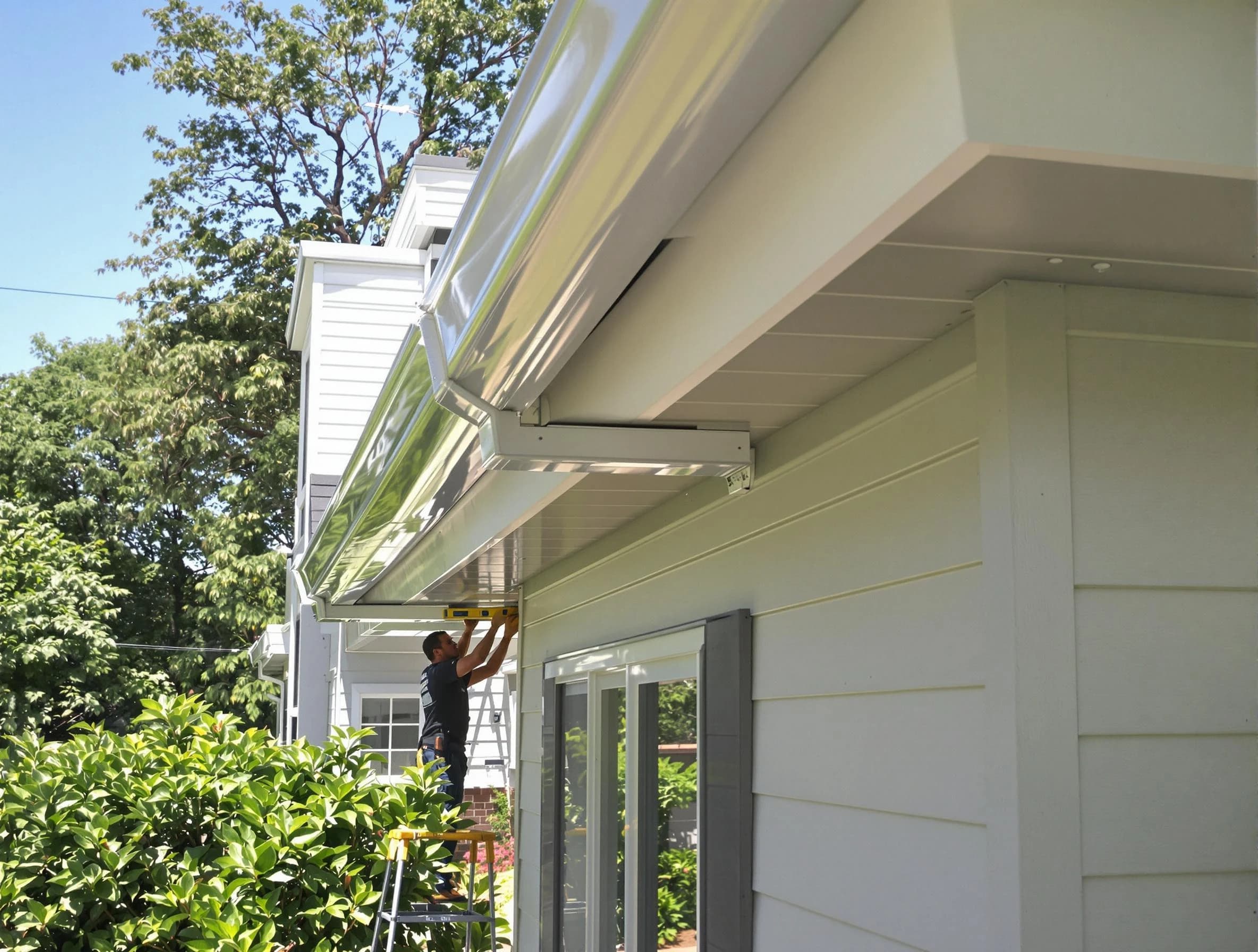 Properly aligned gutter system installed by Willoughby Roofing Company in Willoughby, OH