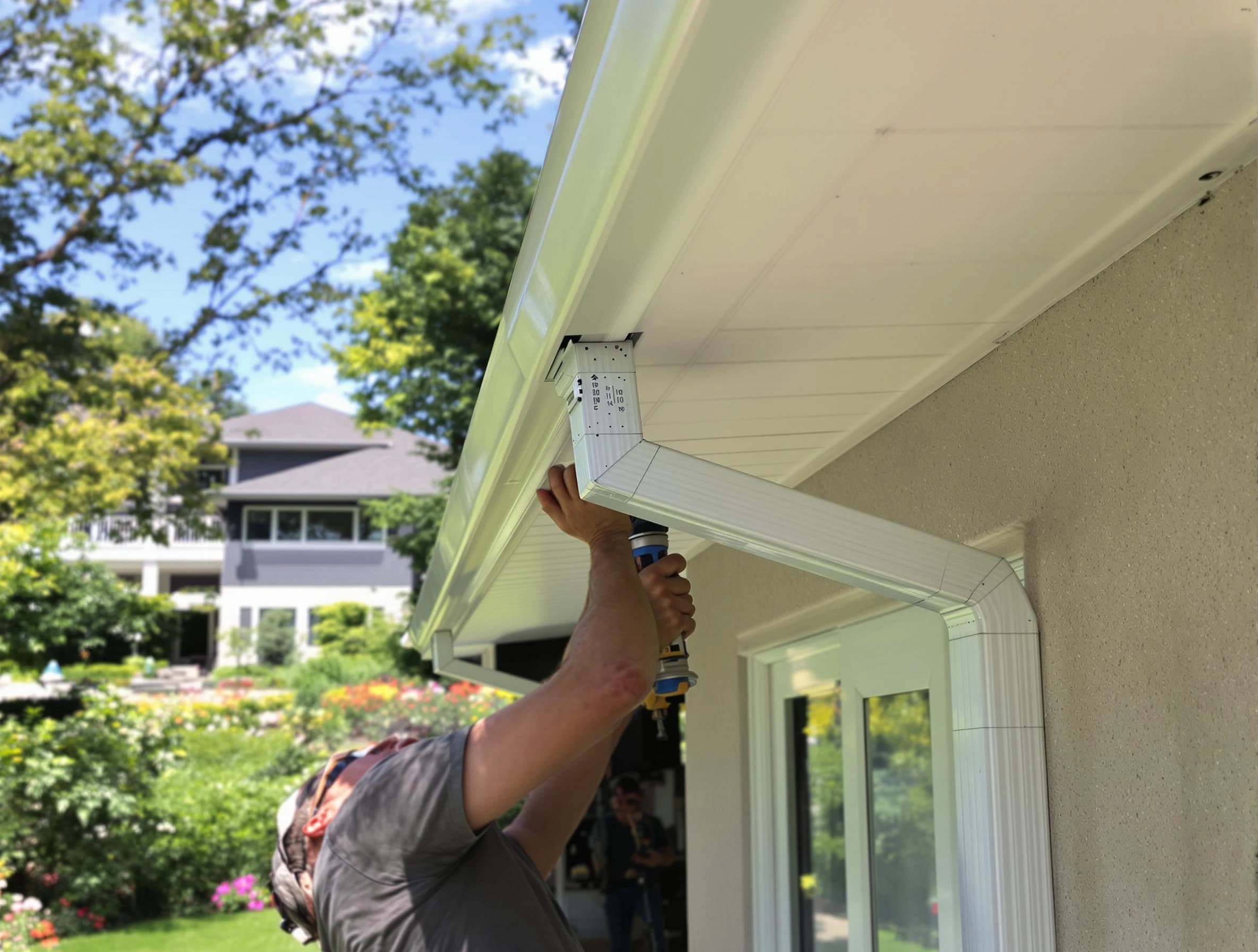 Willoughby Roofing Company technicians performing gutter installation in Willoughby, OH