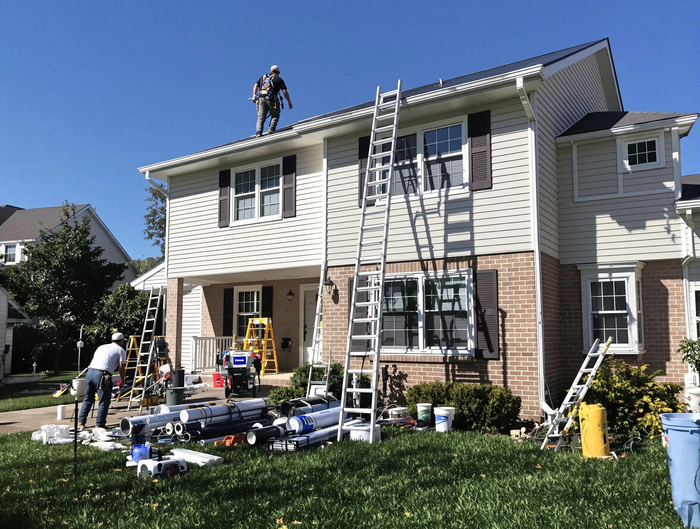 Willoughby Roofing Company completing a gutter replacement in Willoughby, OH