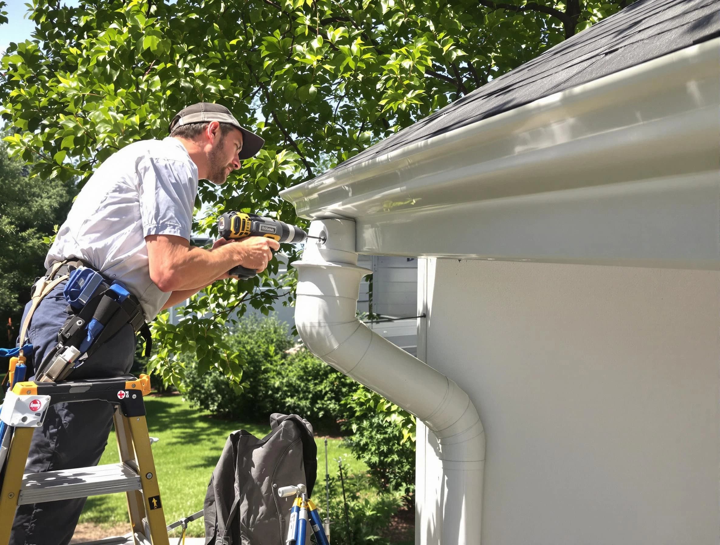 Properly installed rain gutters by Willoughby Roofing Company in Willoughby, OH