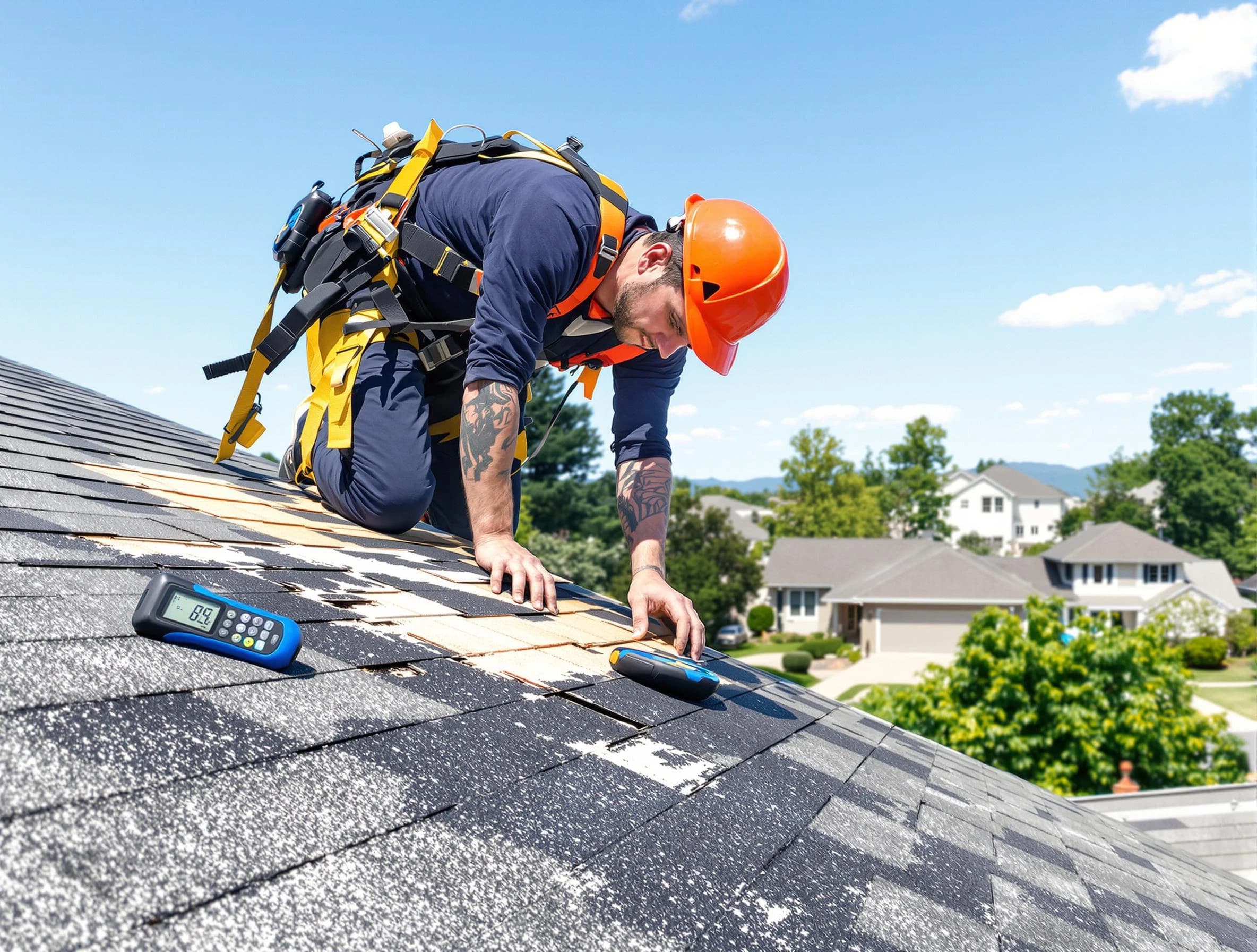 Willoughby Roofing Company professional performing roof repairs in Willoughby, OH