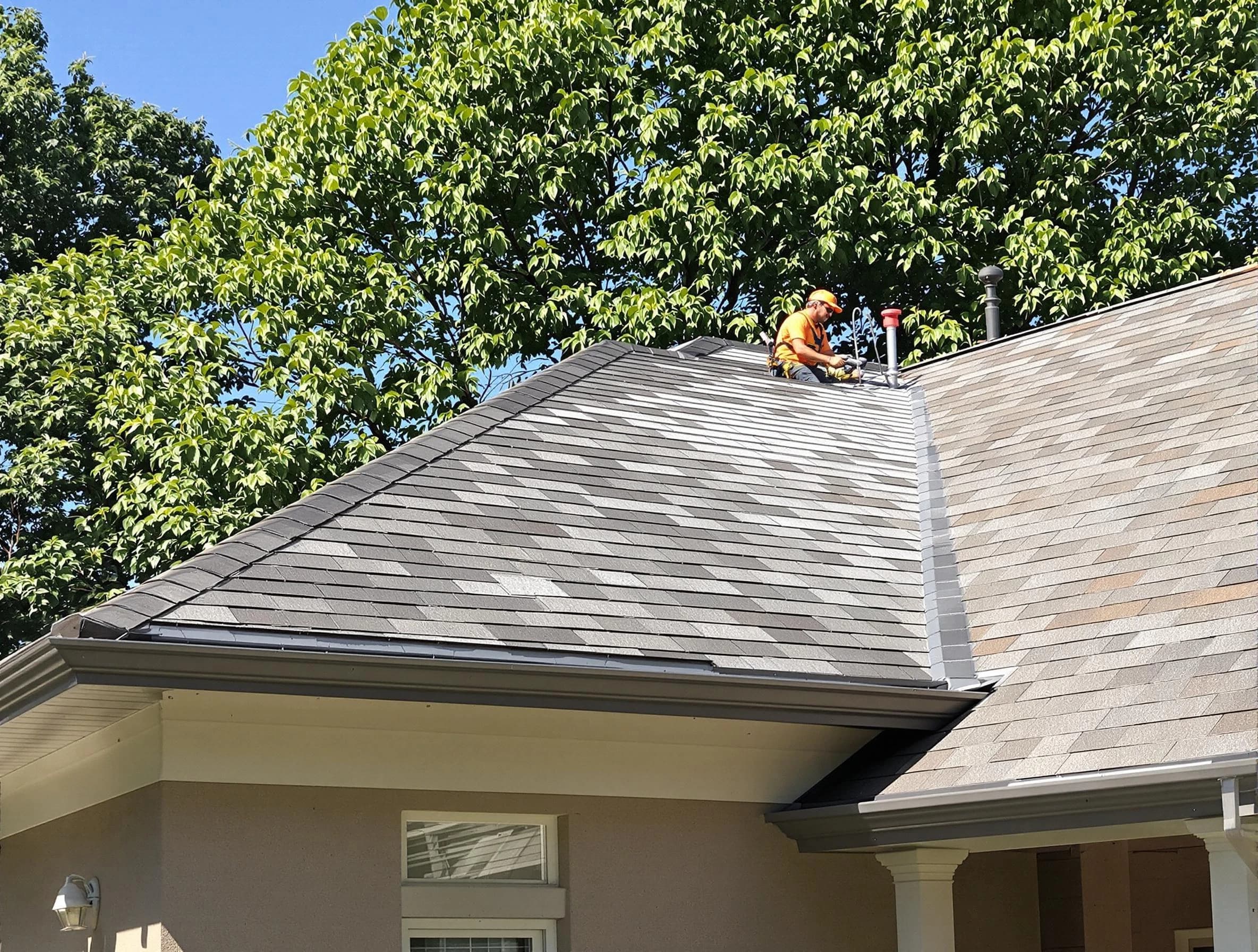 Newly completed shingle roofing by Willoughby Roofing Company in Willoughby, OH